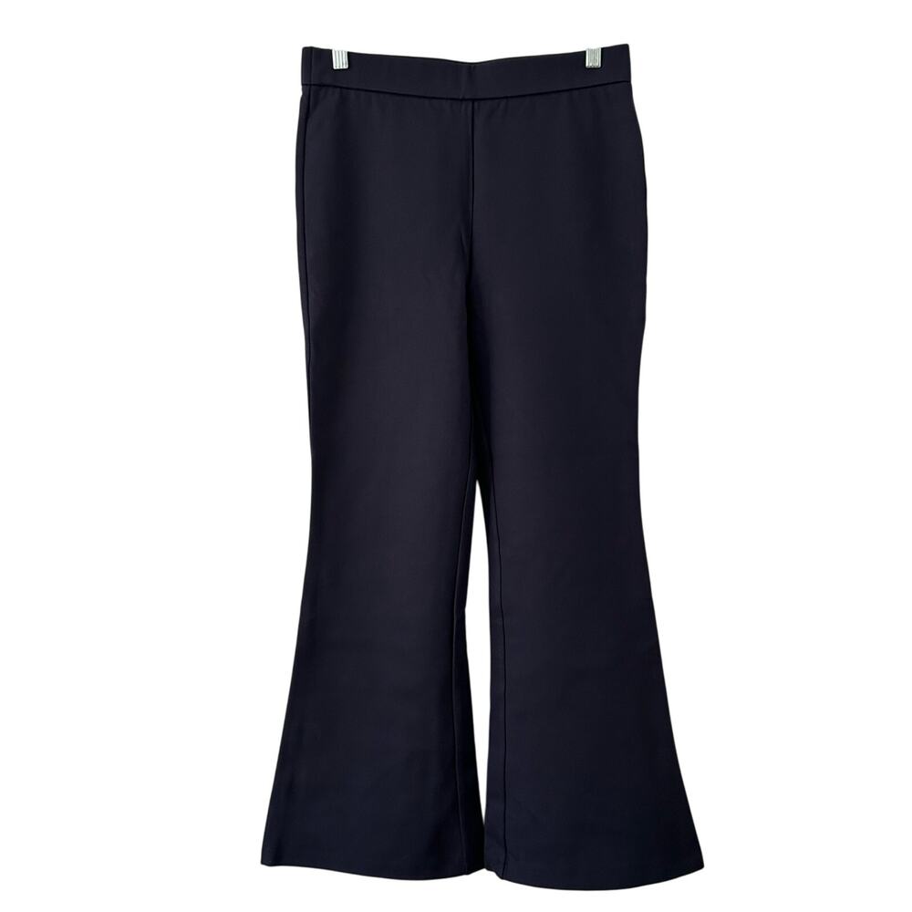 OGL Slimming Ponte High Rise Pull-On Pants Flare Navy M Medium Petite New - Picture 2 of 8
